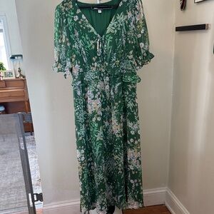 LC Lauren Conrad Green Floral Maxi Dress